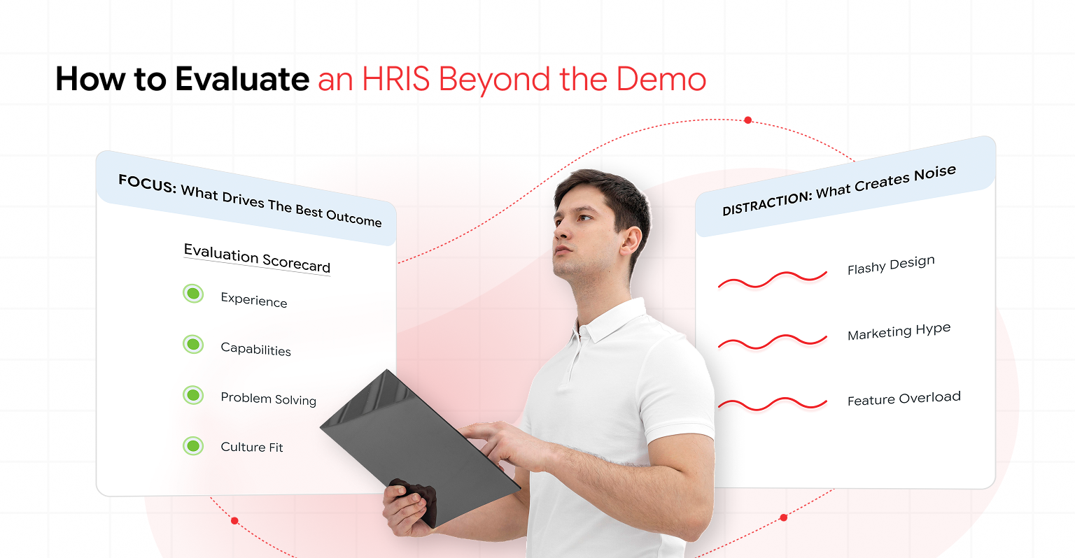 HR team scoring an HRIS vendor demo against real business scenarios