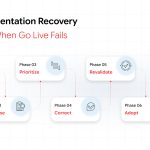 HRIS implementation recovery roadmap showing stabilisation, diagnosis, correction, testing and adoption